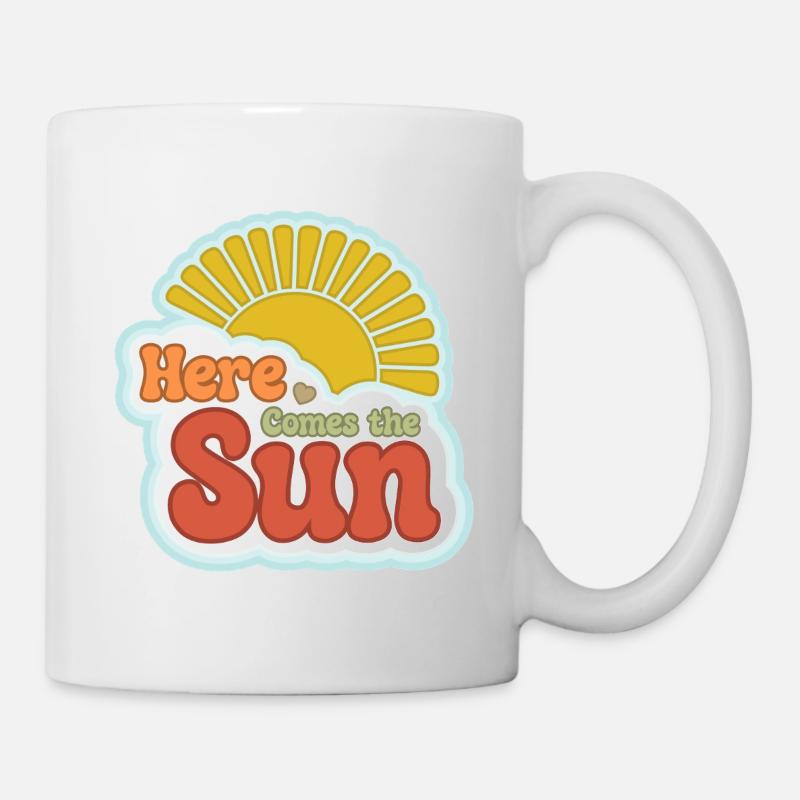 Here Comes the Sun – 60er Jahre Retro - Tasse - Weiß