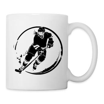 Hockey Spielerin Silhouette - Tasse - Weiß - Rechts
