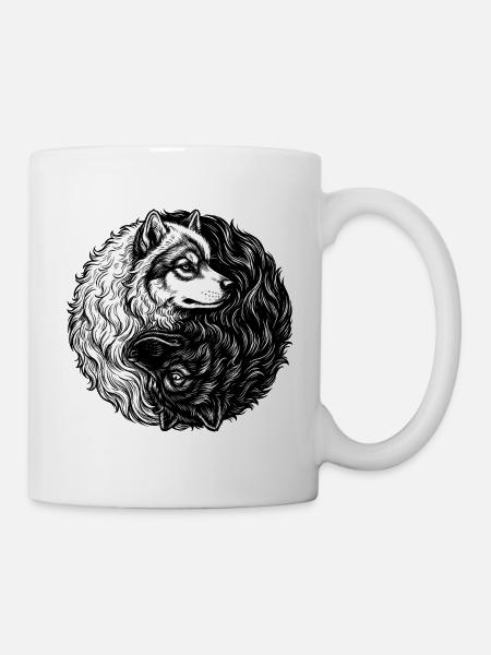 Eurasier | Yin Yang | Hintergrund Weiß - Tasse - Weiß