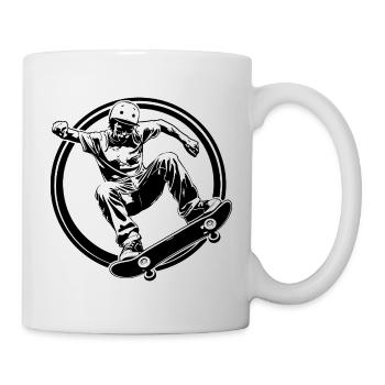 Silhouette de skateboard Man Skateboard - Mug blanc - blanc - Droite