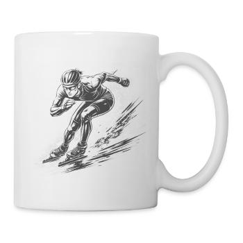 Eisschnellläufer in voller Dynamik - Tasse - Weiß - Rechts