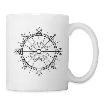 Vegvisir 9 Welten Runen – Germanische Wikinger - Tasse - Weiß - Rechts