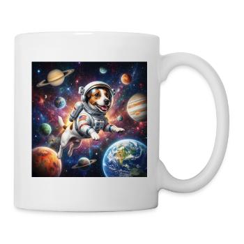 Weltraumhund im Astronautanzug - Tasse - Weiß - Rechts