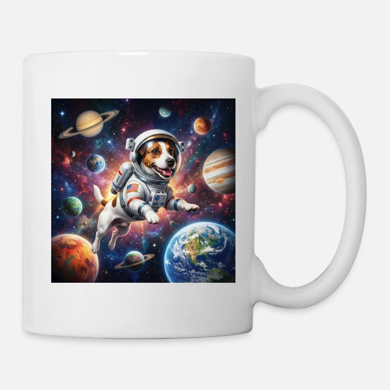Weltraumhund im Astronautanzug - Tasse - Weiß