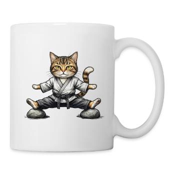 Karate Aikido Cat in Kimono - Mug - white - Right