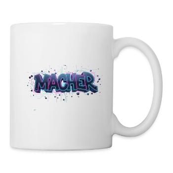 Macher Neon Graffiti Schriftzug - Tasse - Weiß - Rechts
