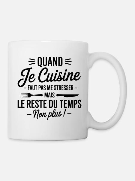 Humorvolle Küchenschürze - Tasse - Weiß