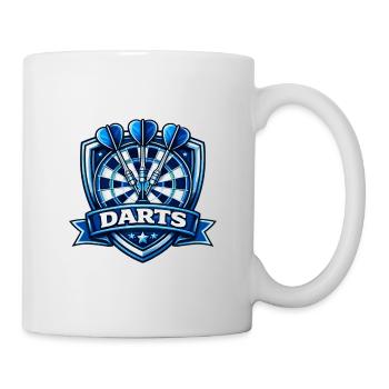 Blauer Darts Shield Logo - Tasse - Weiß - Rechts