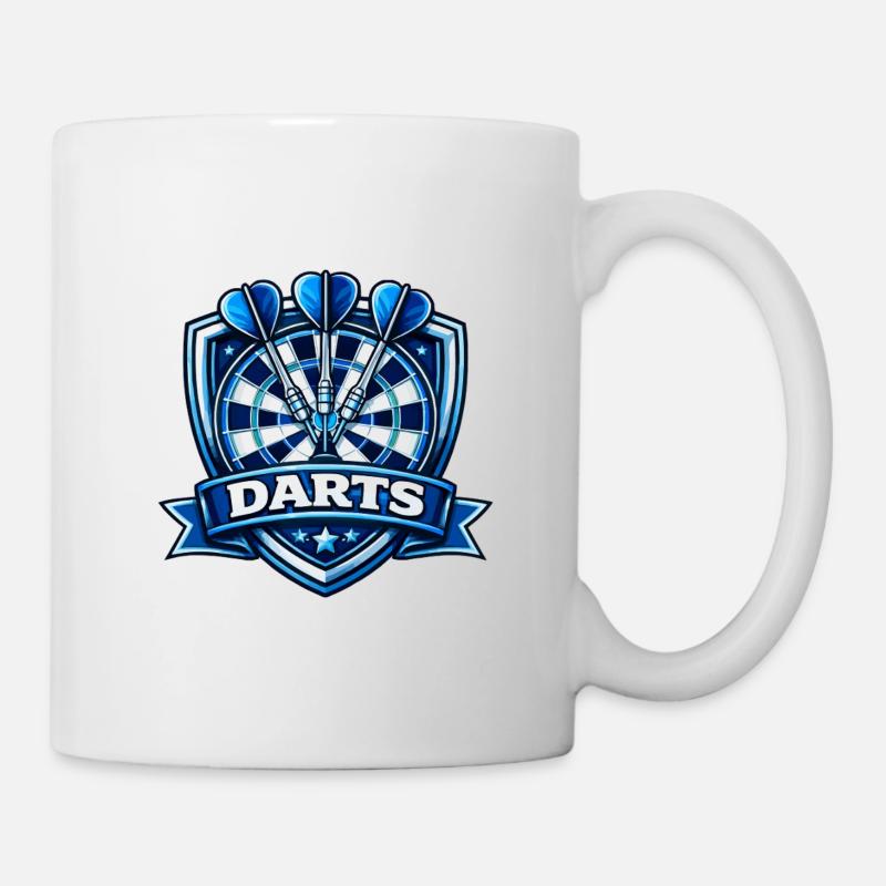 Blauer Darts Shield Logo - Tasse - Weiß