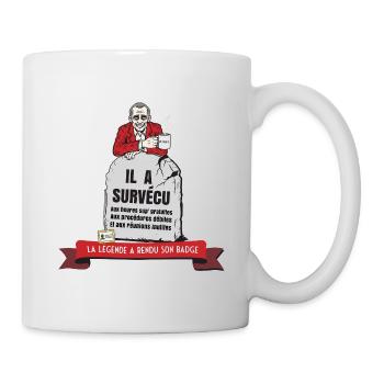 Bonne Retraite Humour Homme : Survivant du Bureau - Mug blanc - blanc - Droite