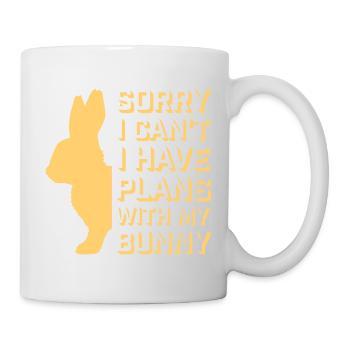Sorry I Can't I Have Plans With My Bunny Hase Logo - Tasse - Weiß - Rechts