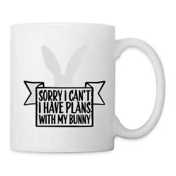 Sorry I Can't I Have Plans With My Bunny Hase Logo - Tasse - Weiß - Rechts