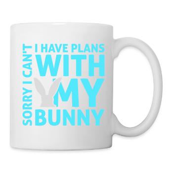 Sorry I Can't I Have Plans With My Bunny Hase Logo - Tasse - Weiß - Rechts