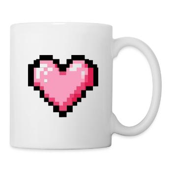 Retro 8-bit pixel heart - Mug - white - Right