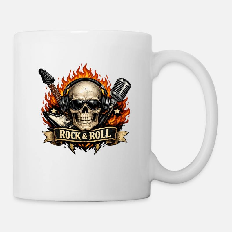Jupe de crâne Flames Imprimé - Mug blanc - blanc