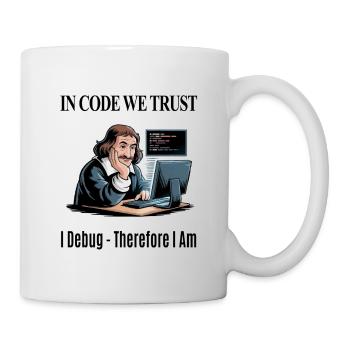 Descartes au clavier - pour fond blanc - Mug blanc - blanc - Droite