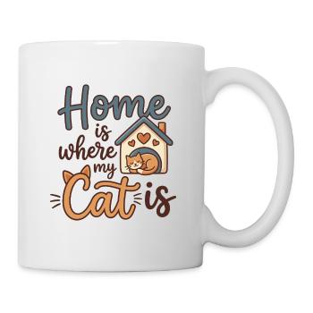 Chez moi, c’est là où est mon chat – motif de chat mignon - Mug blanc - blanc - Droite