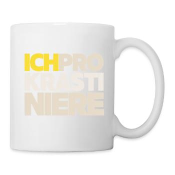 Prokrastinieren Block Typo Collage - Tasse - Weiß - Rechts