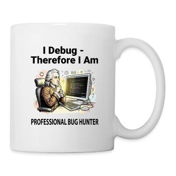 Retro Scholar at Coding Console - light background - Mug - white - Right