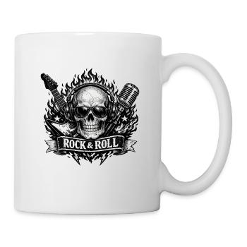 Schädelrock mit Mikro und Gitarre - Tasse - Weiß - Rechts