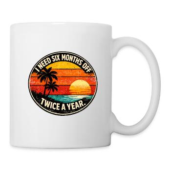 Urlaubsträume Retro Sonnenuntergang - Tasse - Weiß - Rechts