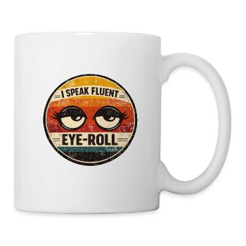 Je parle couramment Roulement des yeux - Mug blanc - blanc - Droite