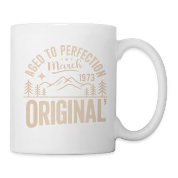 März 1973 – Legende der Gipfel und Berge - Tasse - Weiß - Rechts