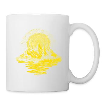 Sonnenkranz über Bergsee - Tasse - Weiß - Rechts