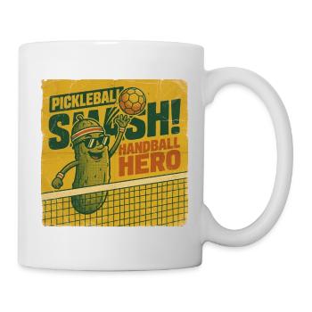 Pickleball Smash Handball Style Héros Rétro - Mug blanc - blanc - Droite