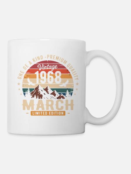 March 1968 58th Anniversary Gift March 1968 - Mug - white