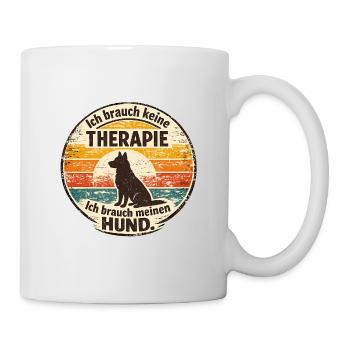 Chien au lieu de thérapie Imprimé rétro - Mug blanc - blanc - Droite