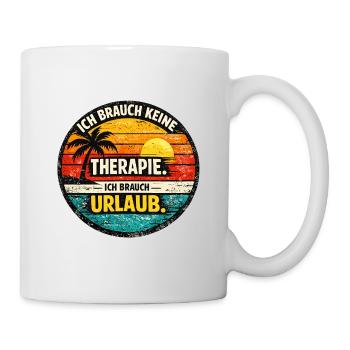 Vacation Instead of Therapy Retro Circle - Mug - white - Right