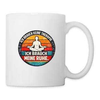 Ich brauche meine Ruhe Retro Badge - Tasse - Weiß - Rechts