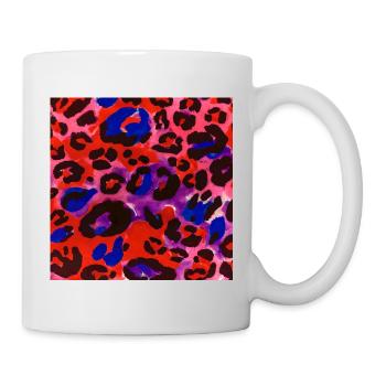Neon Leoparden Regenbogen Muster - Tasse - Weiß - Rechts