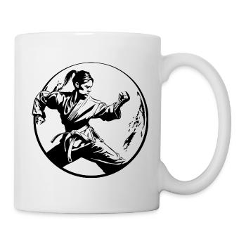 Karate Woman Silhouette - Mug - white - Right