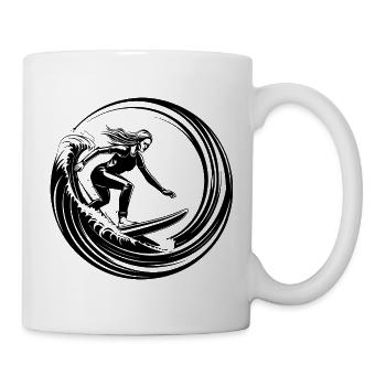 Surfer Woman Silhouette - Mug - white - Right