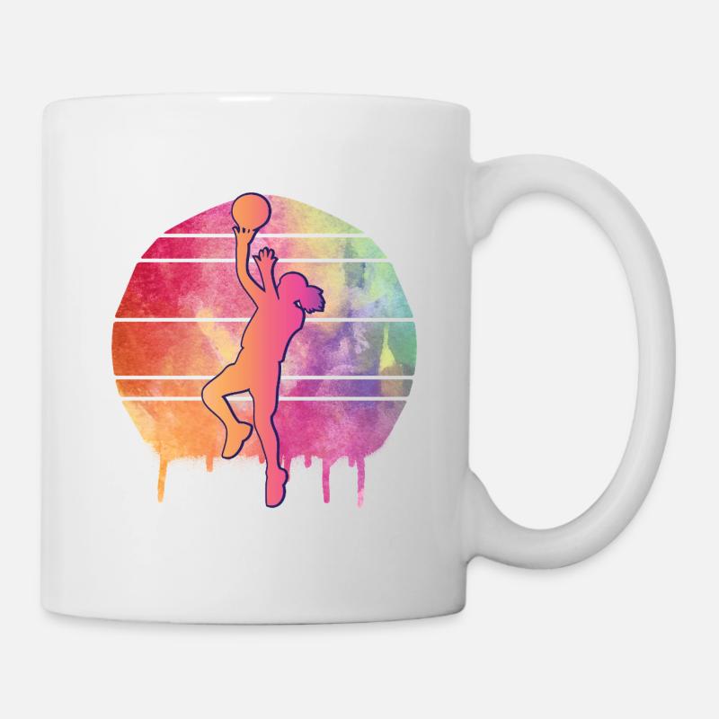 Aquarelle du joueur de basket-ball - Mug blanc - blanc