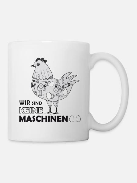 Chicken Fans - Rooster - Rooster - Flower Chicken - Organic - Mug - white