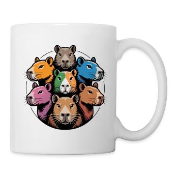 Multicolor Capybara Round Colorful Water Glows - Mug - white - Right