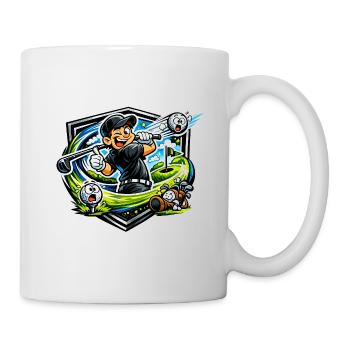 Golfer mit Happy Swing - Tasse - Weiß - Rechts