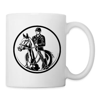 Silhouette de l’homme à cheval - Mug blanc - blanc - Droite