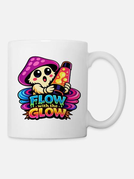 Pilz Lava Lampe Flow - Tasse - Weiß