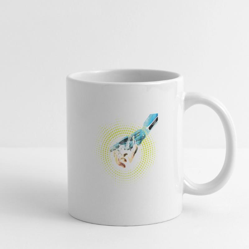 ordinateur main robot IA code cyborg numérique pc Mug blanc