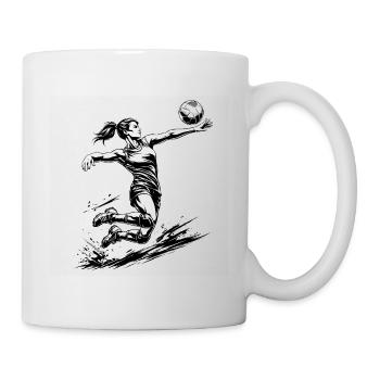 Puissance de volley-ball – Joueuse dynamique - Mug blanc - blanc - Droite