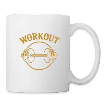 Golden Dumbbell-Workout - Tasse - Weiß - Rechts