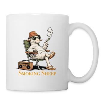 Rauchendes Schaf im Chill-Modus - Tasse - Weiß - Rechts