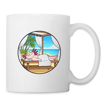 Beach Spa Axolotl Fish Relaxing Art - Mug - white - Right