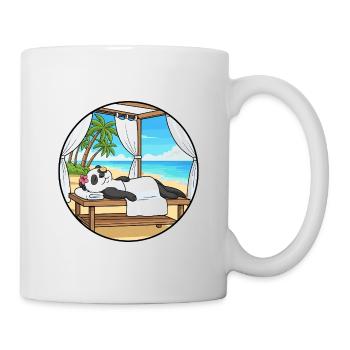 Beach Spa Panda Bear Relaxing Art - Mug - white - Right