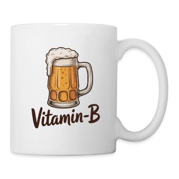 Vitamin-B lustiger Bierkrug Alkohol Wortspiel-Design - Tasse - Weiß - Rechts