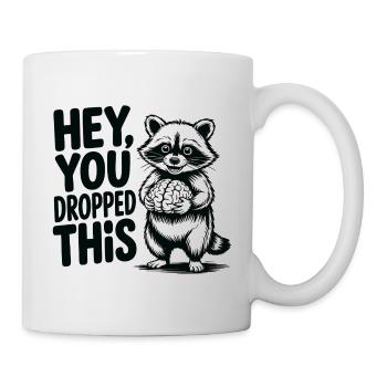 Raton laveur sarcastique - Hé, tu as fait tomber ça (Cerveau) - Mug blanc - blanc - Droite
